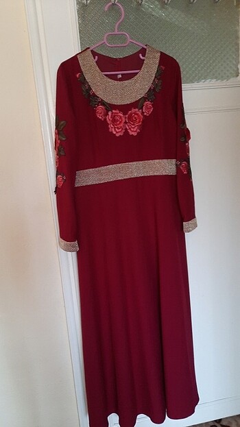 48 Beden bordo Renk Elbise