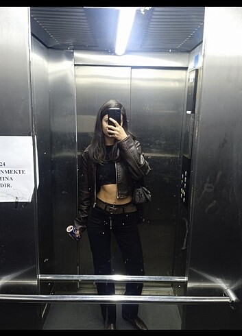 Pull& Bear kısa deri ceket