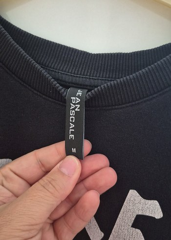 m Beden Kız Siyah Mickey Baskılı Tül Kollu Sweatshirt