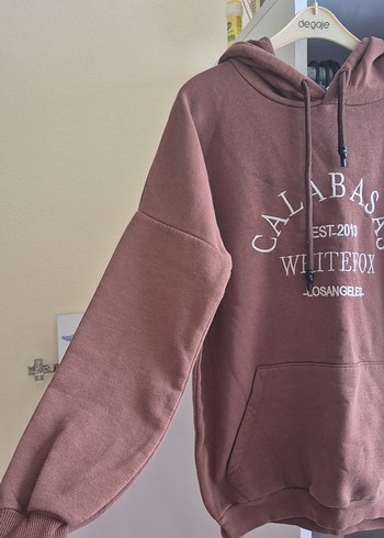s Beden Kahverengi Kapüşonlu Kadın Sweatshirt