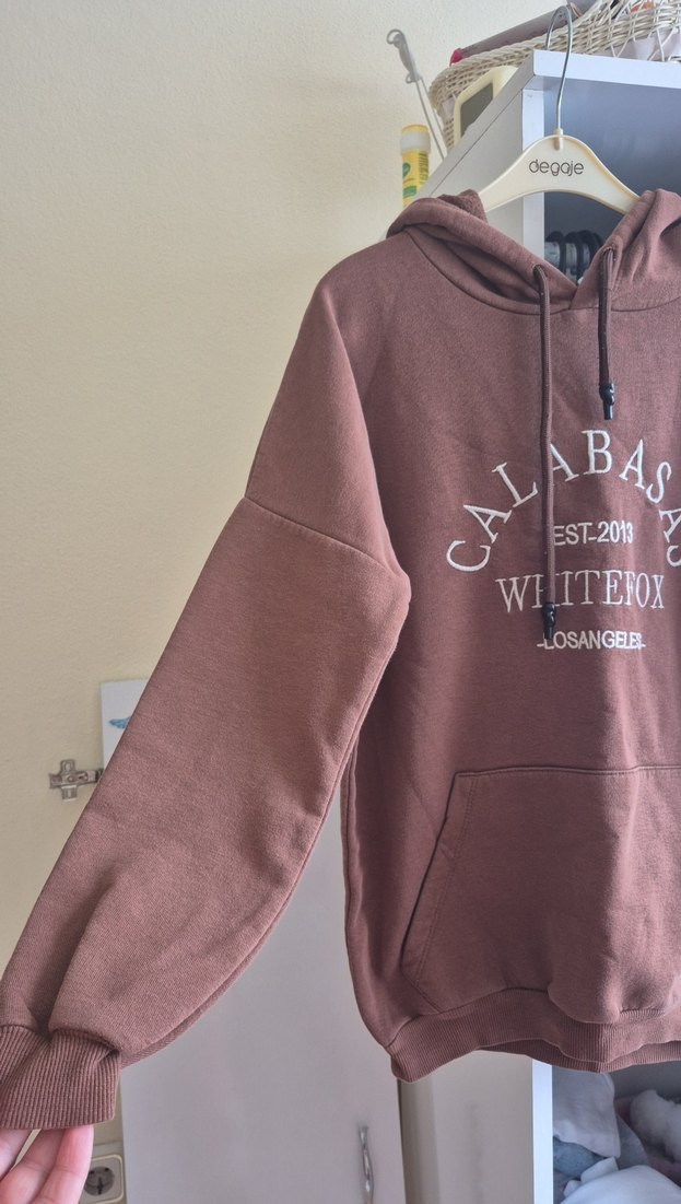 Kahverengi Kapüşonlu Kadın Sweatshirt - Görsel 3
