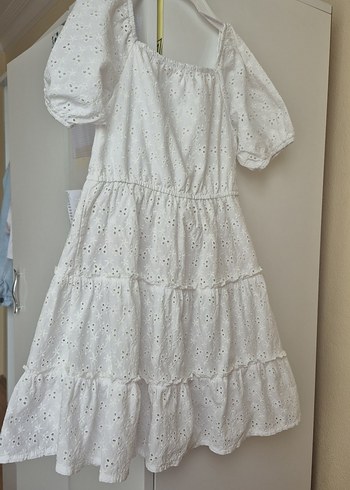 Beyaz Nakışlı elbıse - Görsel 5