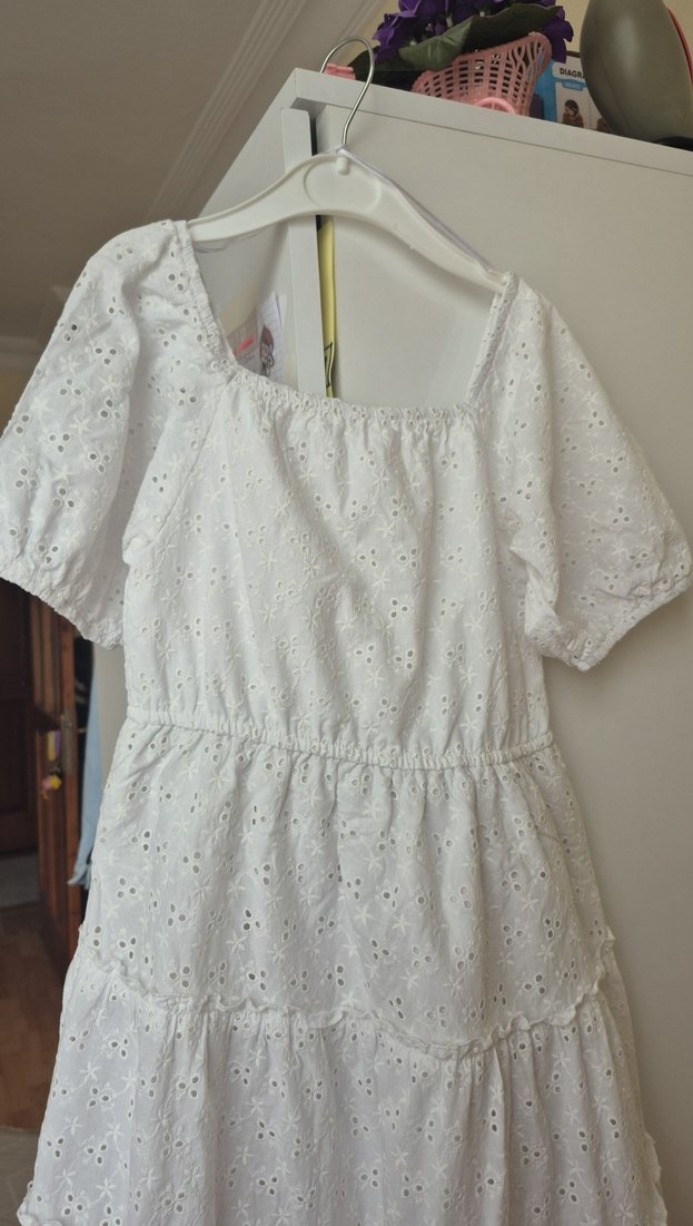 Beyaz Nakışlı elbıse - Görsel 2