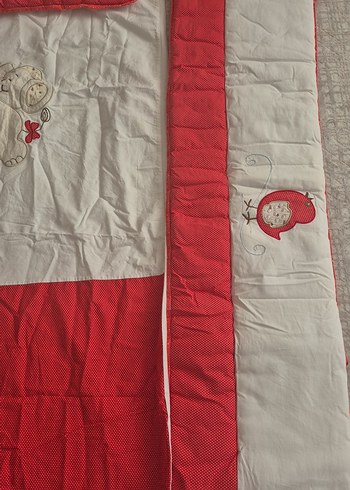 Nakışlı Kırmızı Gri Çocuk Uyku Seti - Görsel 3
