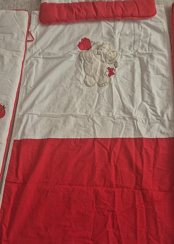 Nakışlı Kırmızı Gri Çocuk Uyku Seti - Görsel 2