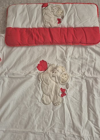 Nakışlı Kırmızı Gri Çocuk Uyku Seti - Görsel 4