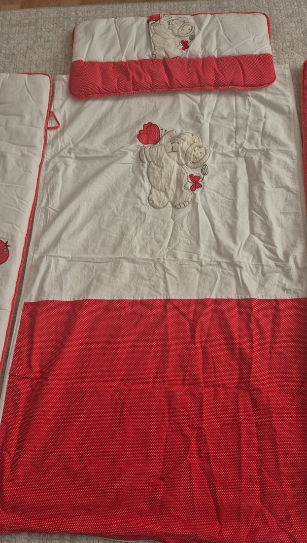 Nakışlı Kırmızı Gri Çocuk Uyku Seti - Görsel 2