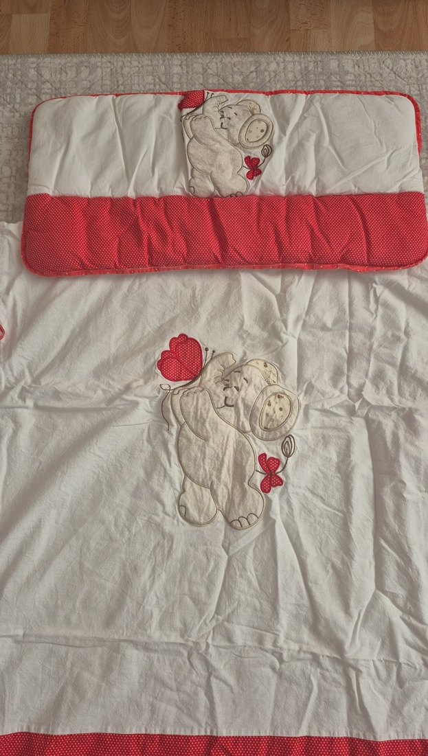 Nakışlı Kırmızı Gri Çocuk Uyku Seti - Görsel 4