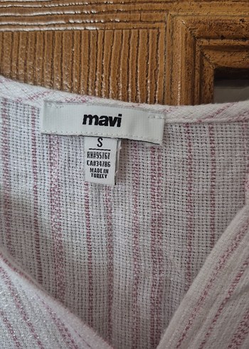 Bej Kadın Keten V Yaka Salaş Gömlek - Görsel 3