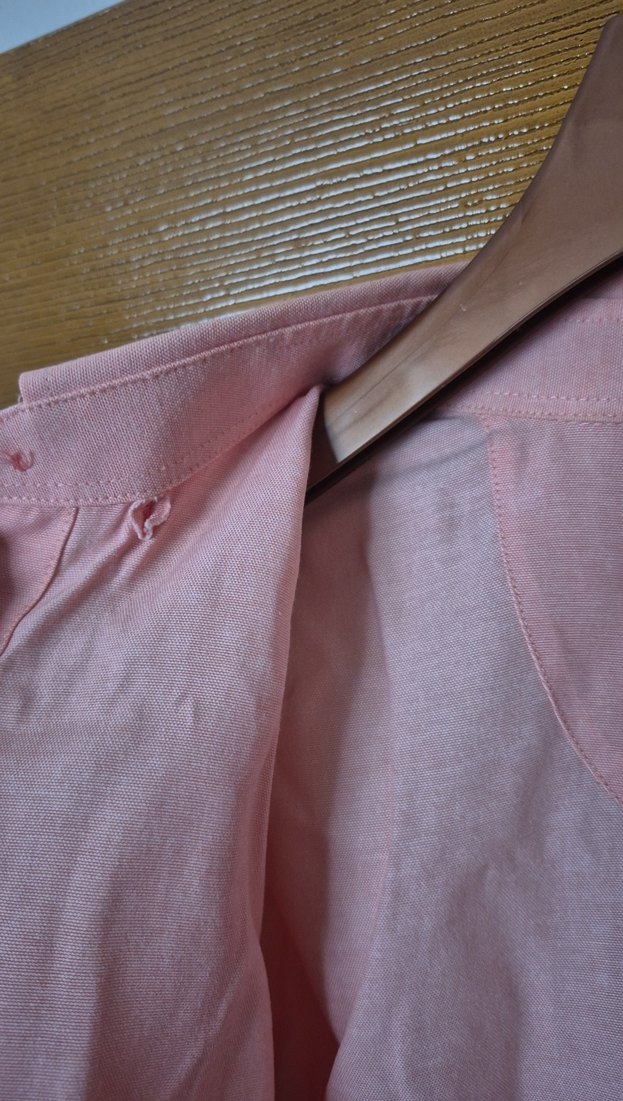 Pembe Keten Uzun Kollu Erkek Gömlek - Görsel 5