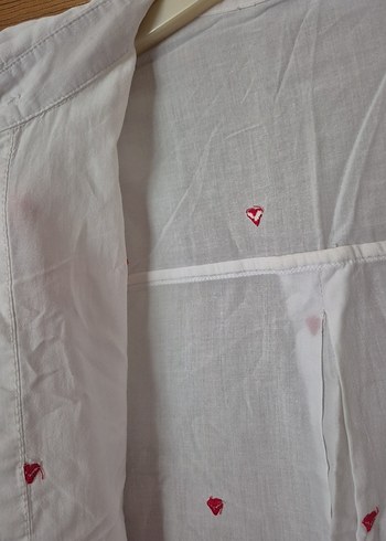 Nakışlı Beyaz Keten Kadın Gömlek - Görsel 3