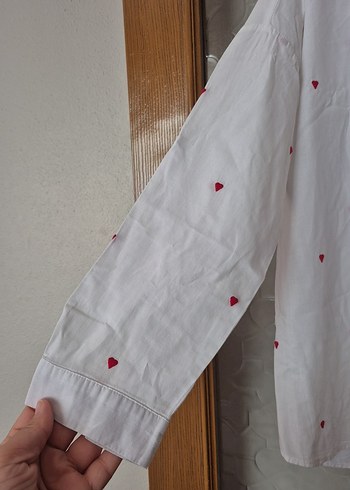 Nakışlı Beyaz Keten Kadın Gömlek - Görsel 4