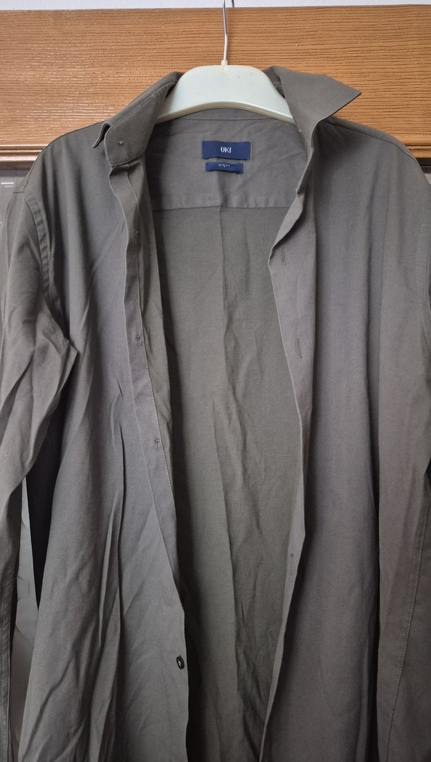 Gri Düğmeli Erkek Gömlek - Görsel 2