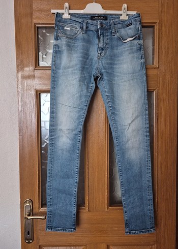 Erkek Gri Mavi Denim Normal Paça Kot Pantolon