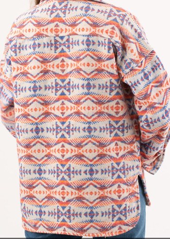 Renkli Bohem Düğmeli Kadın Gömlek - Görsel 3