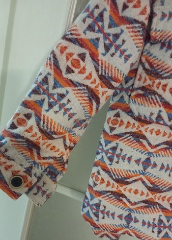 Renkli Bohem Düğmeli Kadın Gömlek - Görsel 4