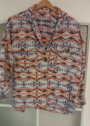 Renkli Bohem Düğmeli Kadın Gömlek - Görsel 5