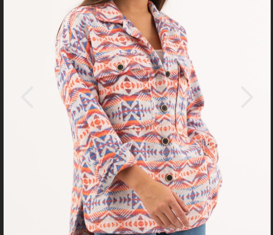 Renkli Bohem Düğmeli Kadın Gömlek - Görsel 2