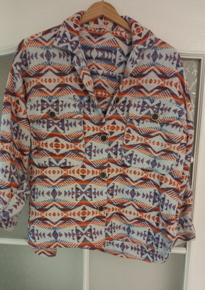 Renkli Bohem Düğmeli Kadın Gömlek - Görsel 5