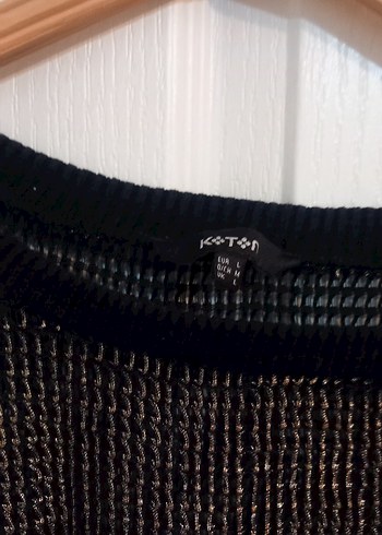 Siyah Parlak Örgü Kadın Kazak - Görsel 4