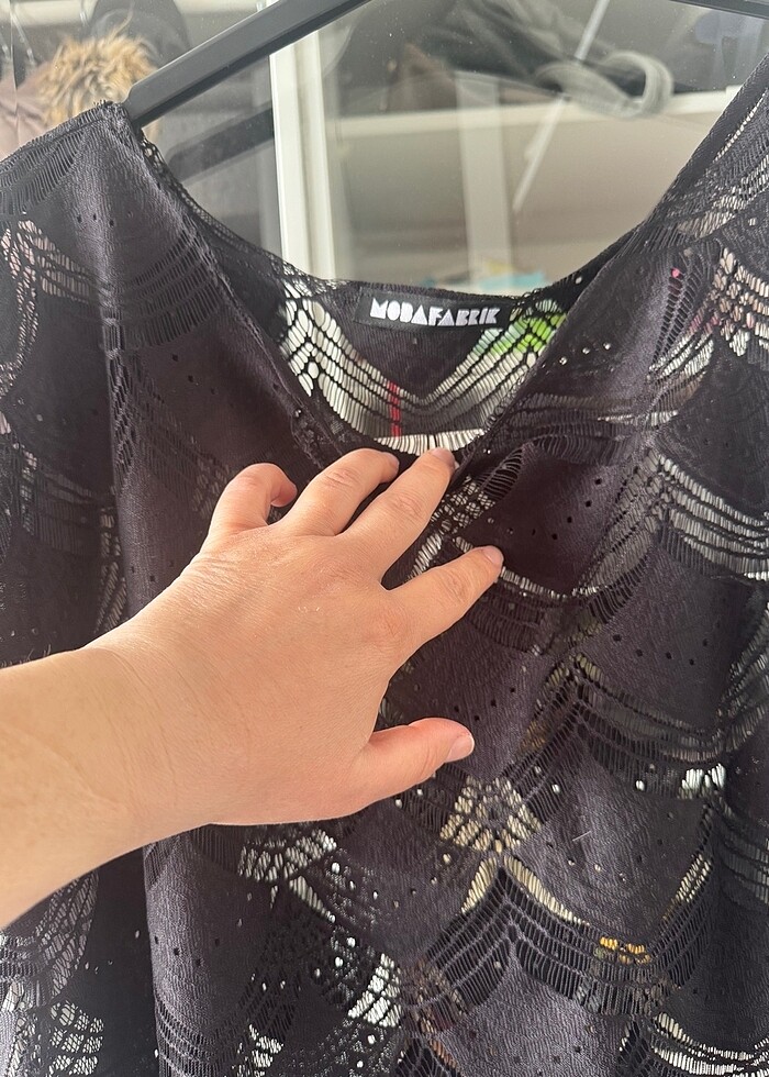 Siyah tül plaj elbisesi - Görsel 2