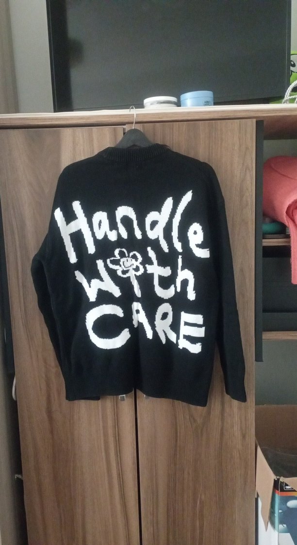 Sarı Çiçek Desenli Salaş  Kazak - Görsel 2