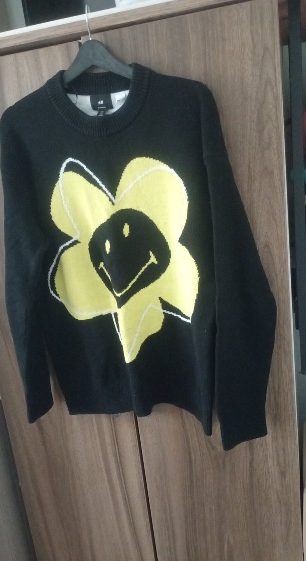 Sarı Çiçek Desenli Salaş  Kazak - Görsel 4