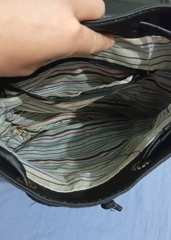 Beden siyah Renk Siyah Deri Kadın Sırt Çantası