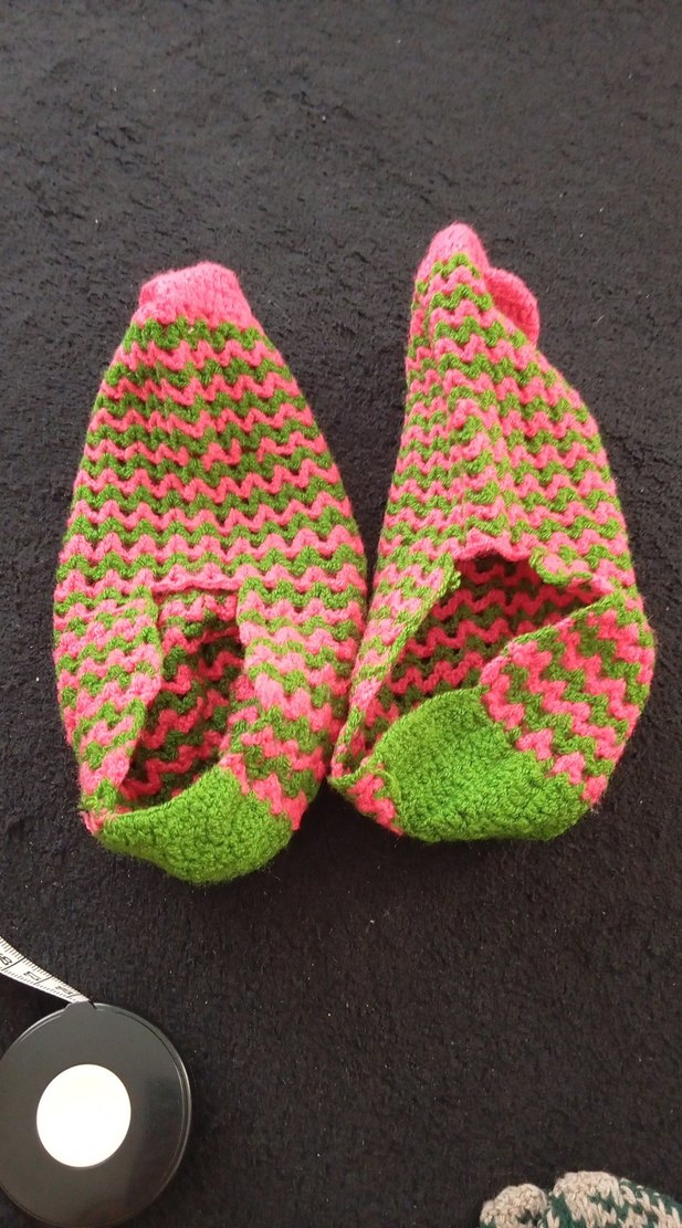 Renkli Örgü Kız Çocuk Terliği - Görsel 2