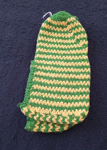 Erkek Çocuk Örgü Sıcak Ev Terliği Yeşil - Görsel 2
