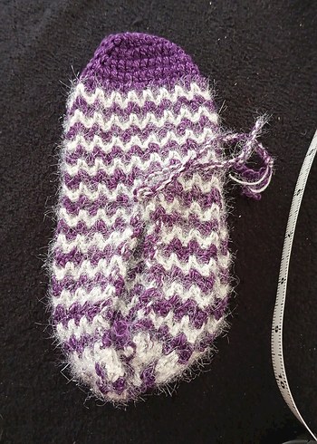 Mor Örgülü Kız Çocuk Ev Terliği - Görsel 2