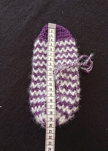 Mor Örgülü Kız Çocuk Ev Terliği - Görsel 3