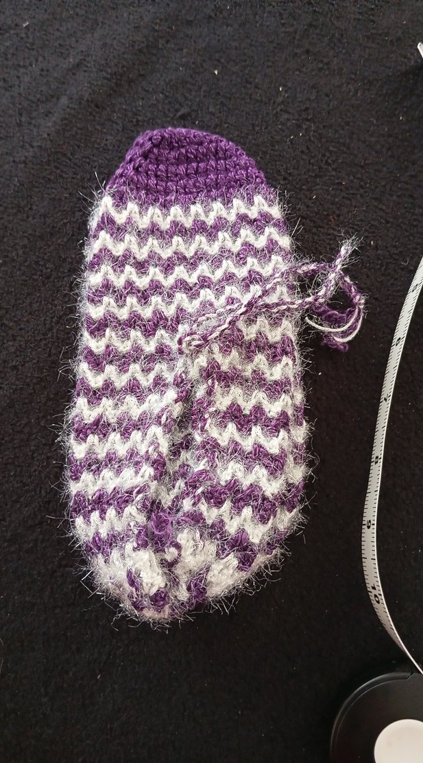 Mor Örgülü Kız Çocuk Ev Terliği - Görsel 2