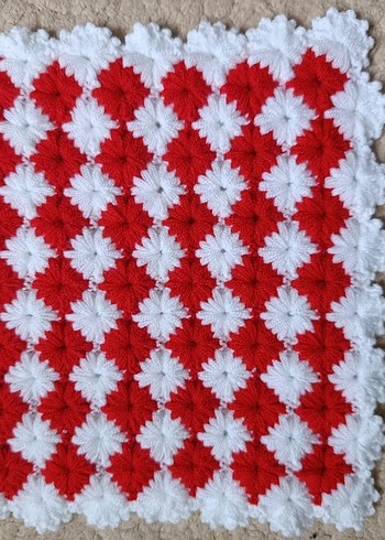 Kırmızı Beyaz Örgü Banyo lifi - Görsel 2