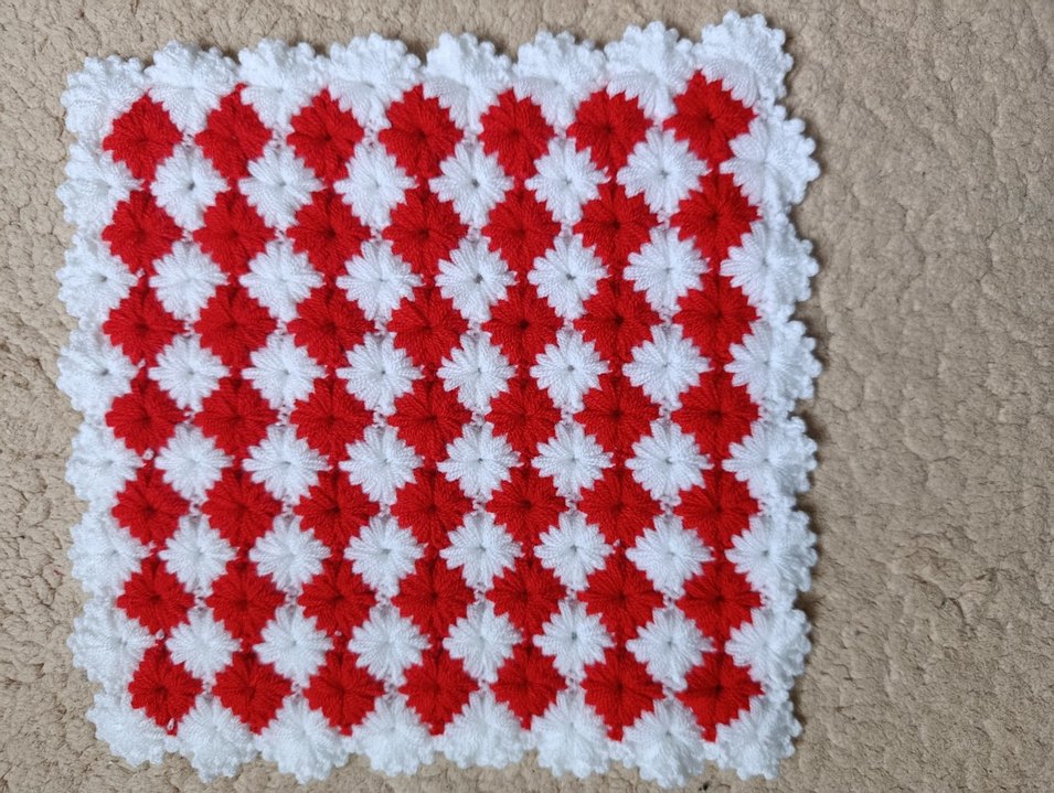 Kırmızı Beyaz Örgü Banyo lifi - Görsel 2