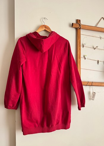 m Beden Kırmızı Kapüşonlu Kadın Sweatshirt