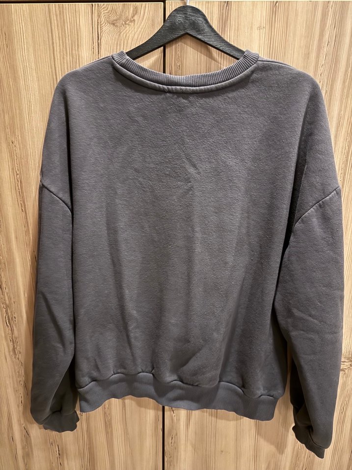 Siyah Baskılı Oversize Sweatshirt - Görsel 2