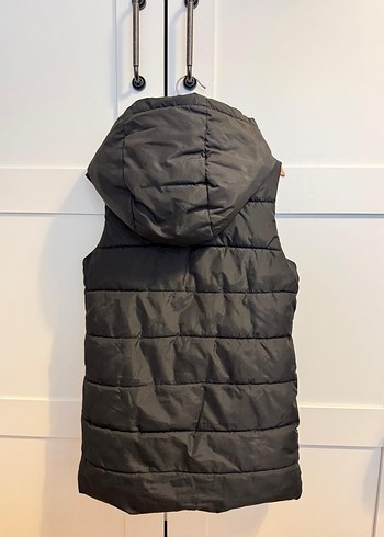 Siyah Kapüşonlu Fermuarlı kız çocuk Yelek - Görsel 3