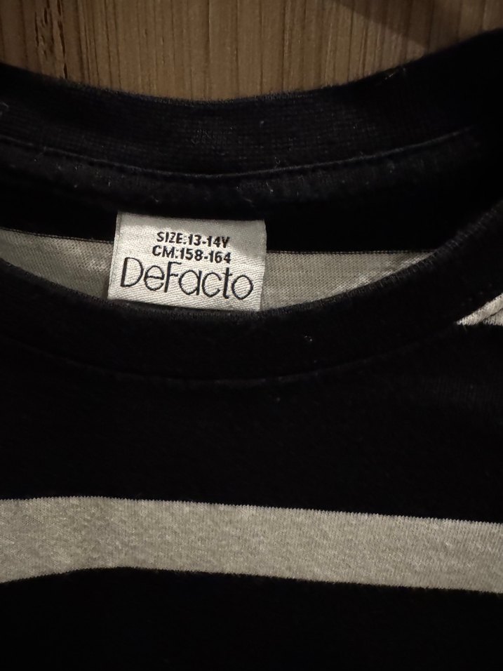 Erkek Siyah-Beyaz Çizgili Kısa Kollu Tişört - Görsel 2