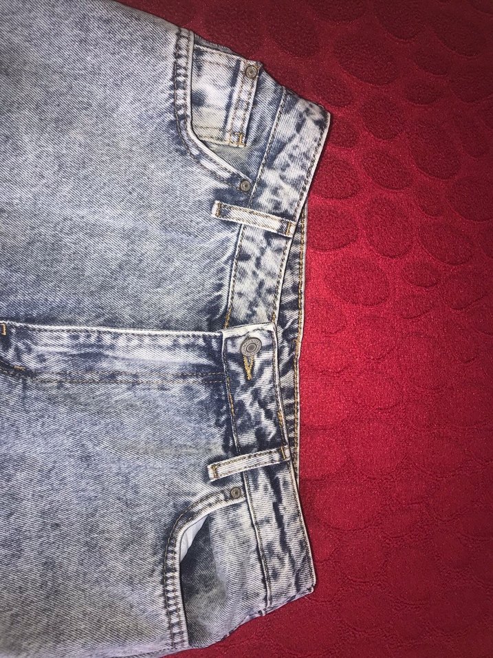 Gri Düğmeli Bol Kesim Midi Kot Pantolon - Görsel 3