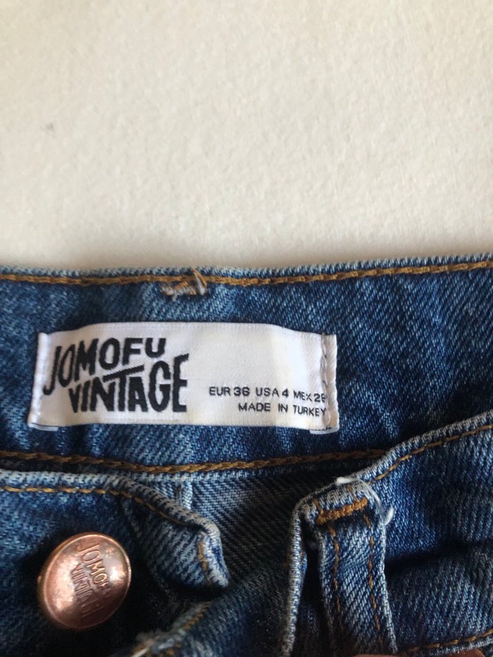 Mavi Bol Kesim Midi Kot Pantolon - Görsel 3