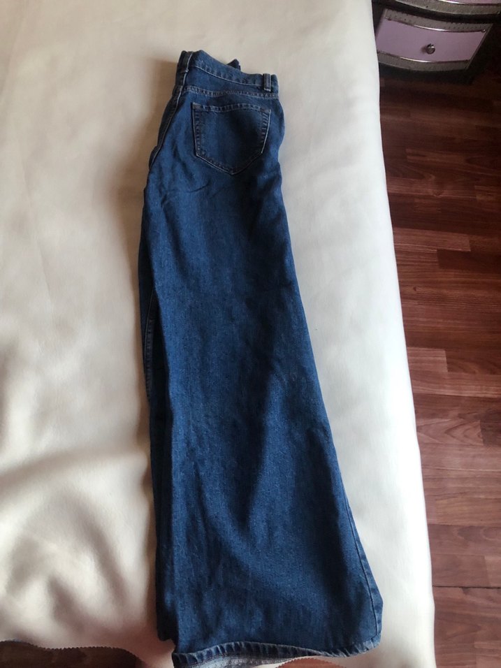 Mavi Bol Kesim Midi Kot Pantolon - Görsel 2