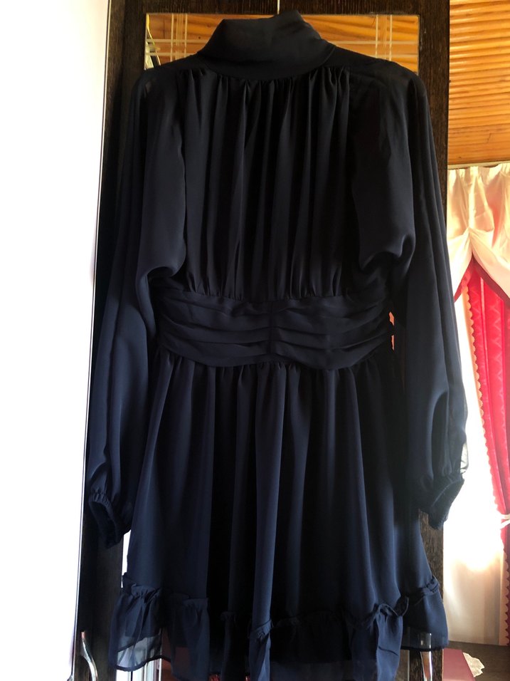 Siyah Uzun Drapeli Gotik Kadın Elbise - Görsel 2