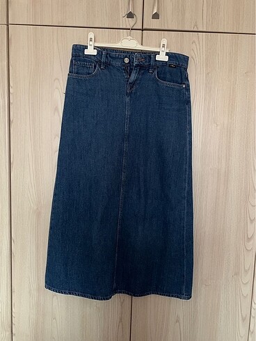mavi jeans uzun etek