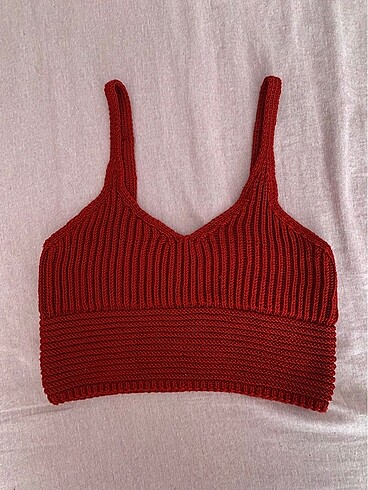 Örgü Crop Bluz
