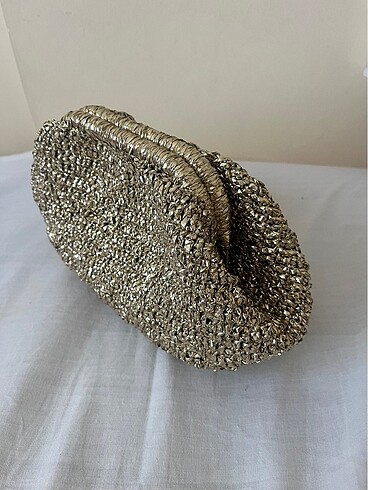 Beden Gold clutch örgü çanta