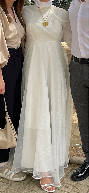 38 Beden beyaz Renk Nikah elbisesi şık abiye