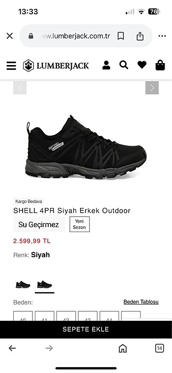43 Beden siyah Renk Spor ayakkabı