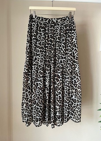 Kadın Zebra Desenli Pilili Uzun Etek - Görsel 3