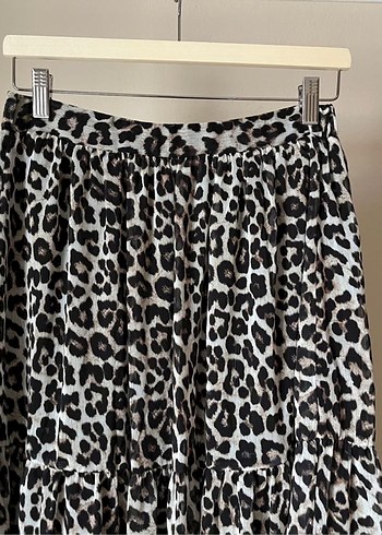 Kadın Zebra Desenli Pilili Uzun Etek - Görsel 6